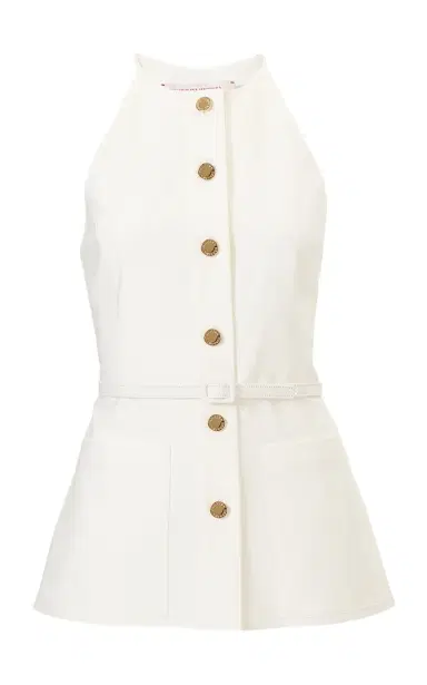 Carolina Herrera Belted Cotton Sateen Top | Thumbnail 1
