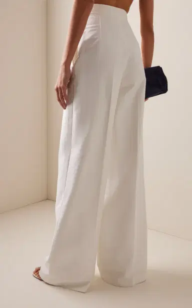 Carolina Herrera High-Rise Cotton Sateen Wide-Leg Pants | Thumbnail 4 Carolina Herrera High-Rise Cotton Sateen Wide-Leg Pants | Thumbnail 4