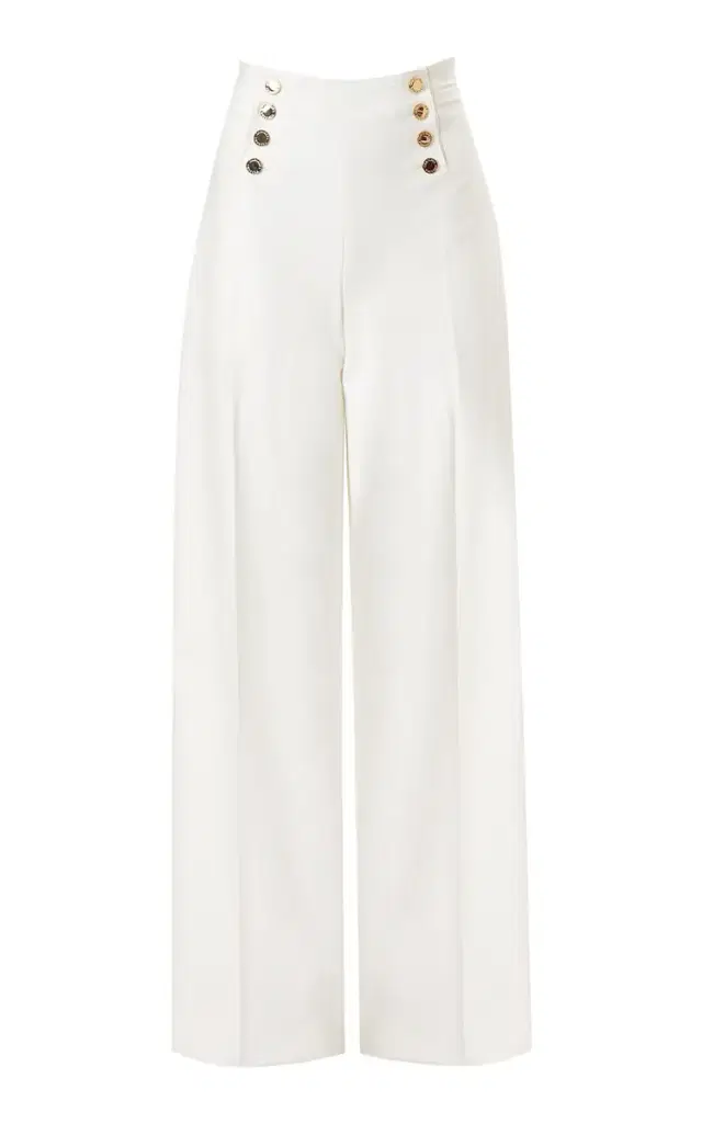High-Rise Cotton Sateen Wide-Leg Pants