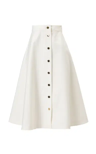 Carolina Herrera High-Rise Cotton Sateen Midi Skirt | Thumbnail 2