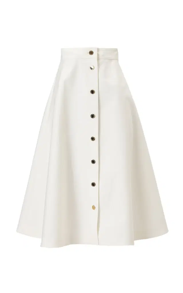 Carolina Herrera High-Rise Cotton Sateen Midi Skirt