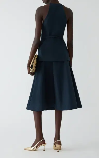 Carolina Herrera Button-Front Cotton Sateen Midi Skirt | Thumbnail 4 Carolina Herrera Button-Front Cotton Sateen Midi Skirt | Thumbnail 4