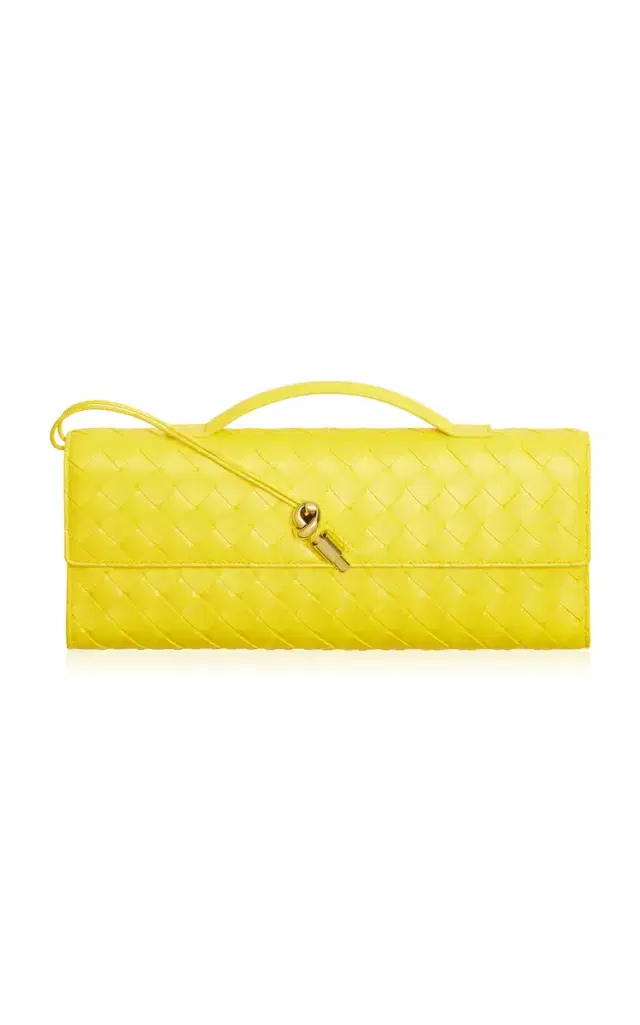 Bottega Veneta Andiamo Intrecciato Leather Clutch