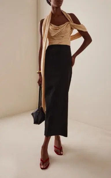 Rosie Assoulin Burbling Stream Linen-Blend Scarf Dress | Thumbnail 4