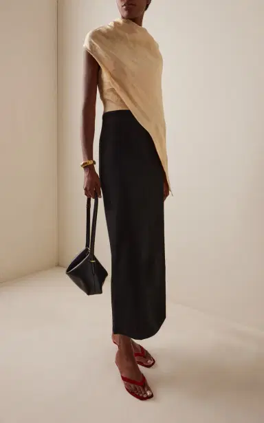 Rosie Assoulin Burbling Stream Linen-Blend Scarf Dress | Thumbnail 7