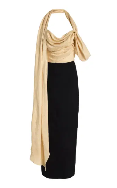 Rosie Assoulin Burbling Stream Linen-Blend Scarf Dress | Thumbnail 1
