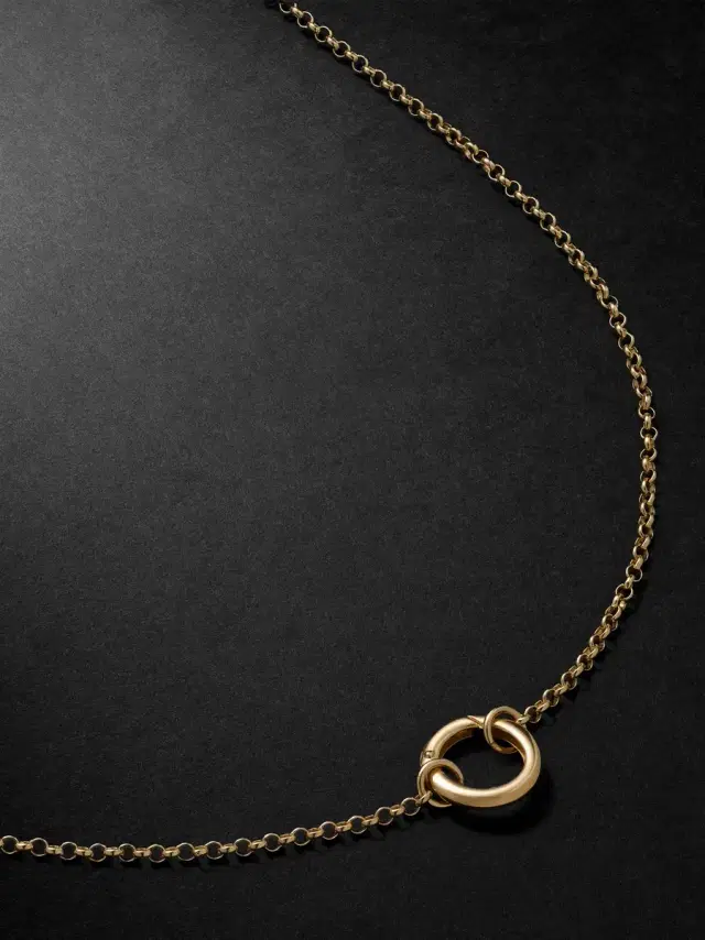 Small Open Belcher 18-Karat Gold Necklace - Men