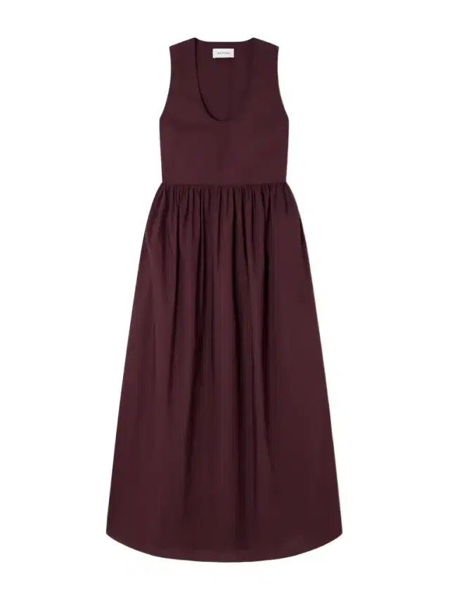 Gathered Organic Cotton-poplin Midi Dress