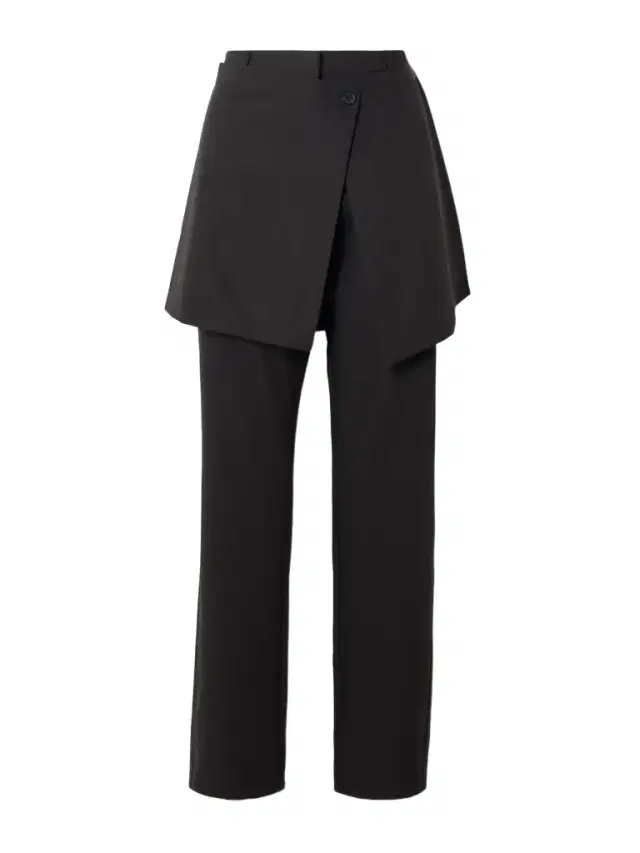 Layered Wool Straight-leg Pants