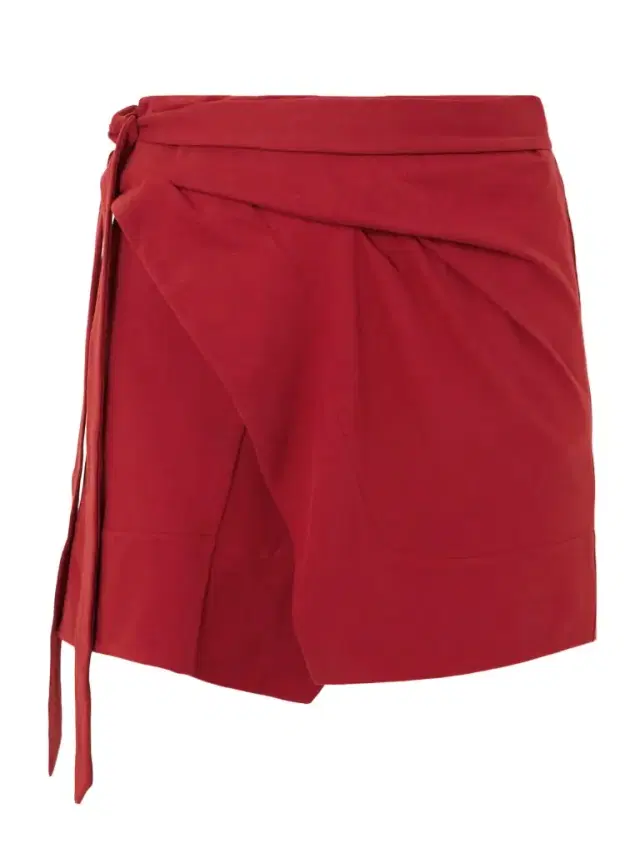 Berenice Asymmetric Draped Cotton-jersey Mini Wrap Skirt