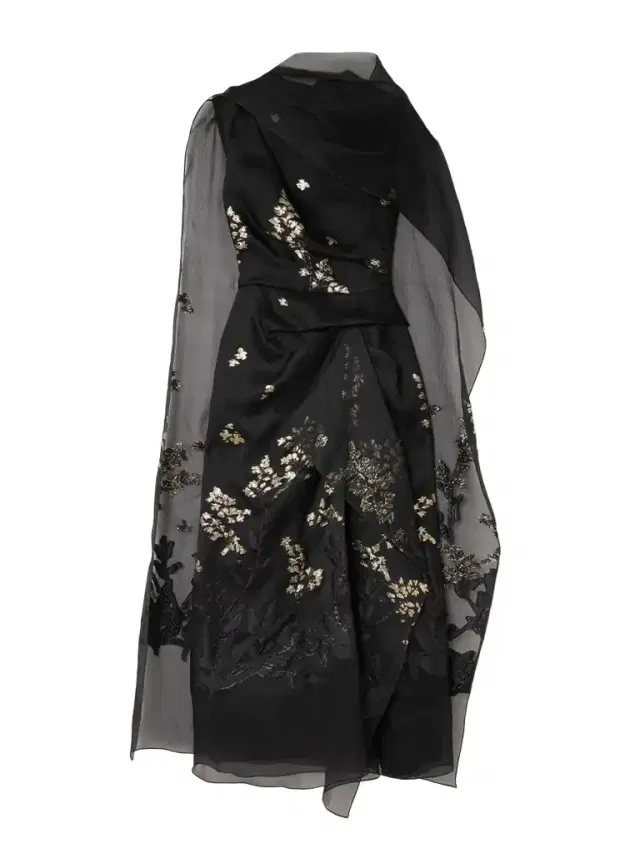 Layered Metallic Silk-organza And Cloqué Midi Dress Layered Metallic Silk-organza And Cloqué Midi Dress