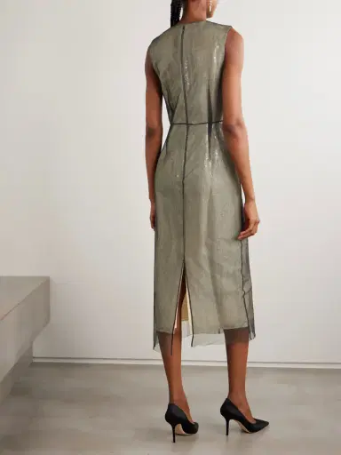Erdem Layered Embellished Sequined Tulle Midi Dress | Thumbnail 3 Erdem Layered Embellished Sequined Tulle Midi Dress | Thumbnail 3