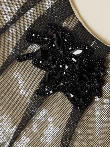 Erdem Layered Embellished Sequined Tulle Midi Dress | Thumbnail 4 Erdem Layered Embellished Sequined Tulle Midi Dress | Thumbnail 4