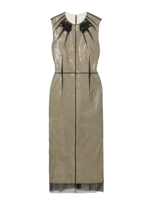 Layered Embellished Sequined Tulle Midi Dress Layered Embellished Sequined Tulle Midi Dress
