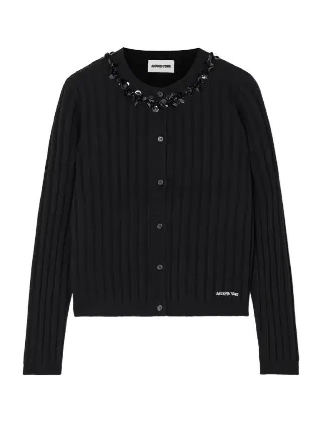 Embellished Embroidered Ribbed Wool-blend Cardigan