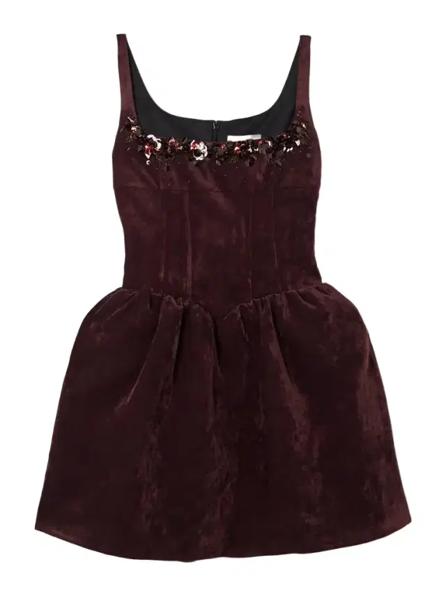 Embellished Velvet Mini Dress