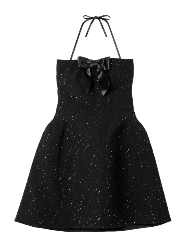 Strapless Bow-detailed Sequin-embellished Wool-blend Mini Dress