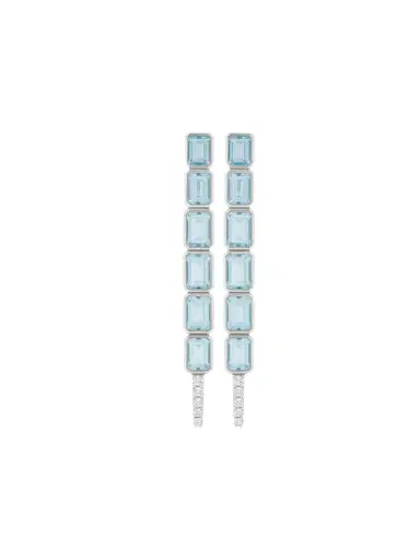 Wish Fine Jewelry 5.24ct Aquamarine Diamond 18K Gold Earrings | Thumbnail 1