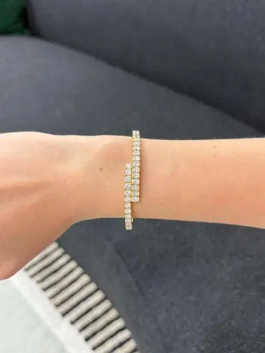 Wish Fine Jewelry 5.85ct Diamond 18K Gold Bypass Bangle Bracelet | Thumbnail 1 Wish Fine Jewelry 5.85ct Diamond 18K Gold Bypass Bangle Bracelet | Thumbnail 1