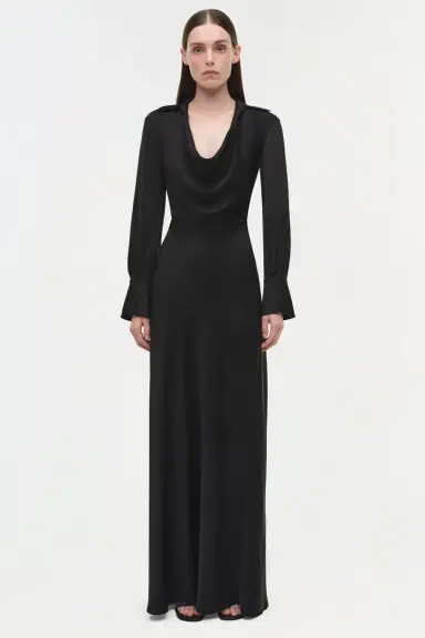 Simkhai Adelle Draped Satin Gown | Thumbnail 2