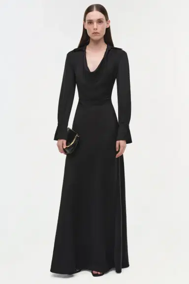 Simkhai Adelle Draped Satin Gown | Thumbnail 6