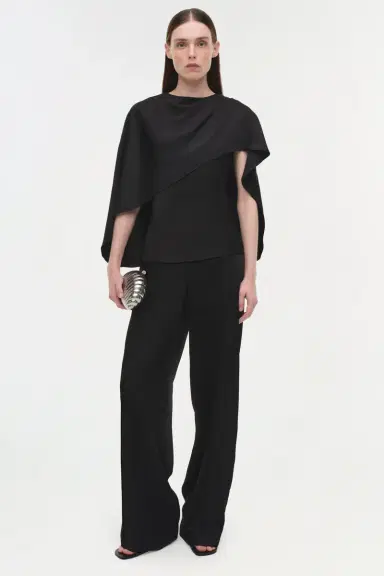 Simkhai Eliora Draped Satin Cape Top | Thumbnail 2