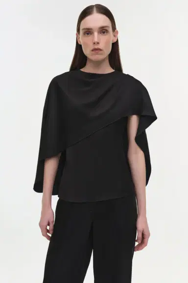 Simkhai Eliora Draped Satin Cape Top | Thumbnail 3