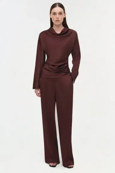 Simkhai Kyra Satin Wide Leg Pant | Thumbnail 2