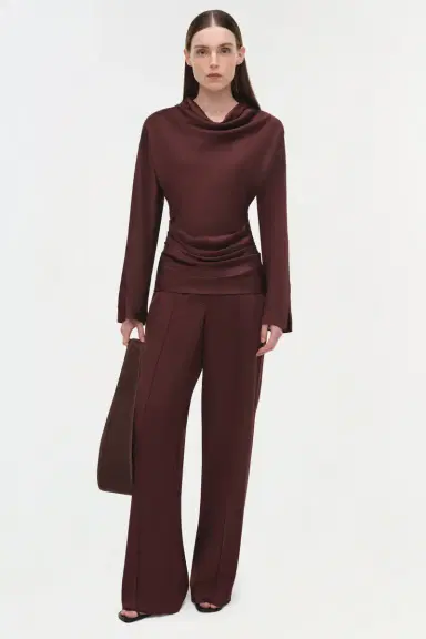 Simkhai Kyra Satin Wide Leg Pant | Thumbnail 3