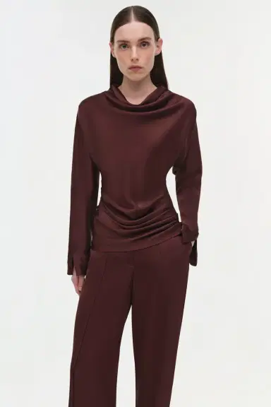 Simkhai Kyra Satin Wide Leg Pant | Thumbnail 4