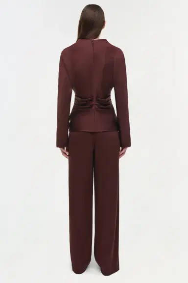 Simkhai Kyra Satin Wide Leg Pant | Thumbnail 6