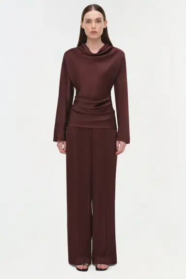 Simkhai Kyra Satin Wide Leg Pant | Thumbnail 7