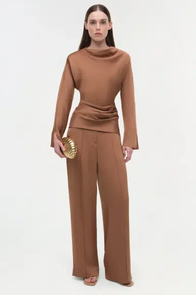 Simkhai Victoria Draped Satin Top | Thumbnail 3 Simkhai Victoria Draped Satin Top | Thumbnail 3