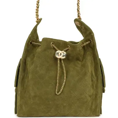 Chanel Chanel Medium 25 Hobo Bag Khaki Suede Antique Gold Hardware | Thumbnail 1 Chanel Chanel Medium 25 Hobo Bag Khaki Suede Antique Gold Hardware | Thumbnail 1