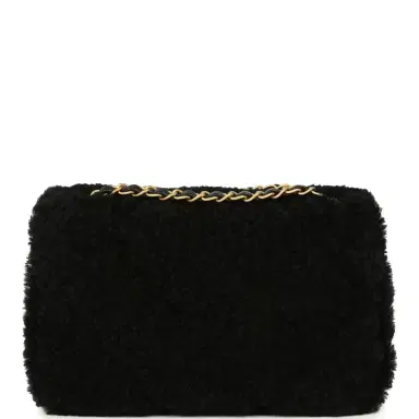 Chanel Chanel Medium Shearling Flap Bag Black Lambskin Brushed Gold Hardware | Thumbnail 4 Chanel Chanel Medium Shearling Flap Bag Black Lambskin Brushed Gold Hardware | Thumbnail 4