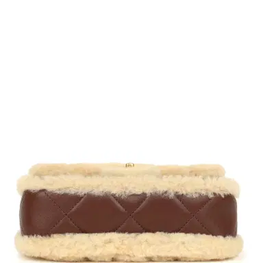 Chanel Chanel Mini Shearling Flap Bag Brown Lambskin Brushed Gold Hardware | Thumbnail 6 Chanel Chanel Mini Shearling Flap Bag Brown Lambskin Brushed Gold Hardware | Thumbnail 6