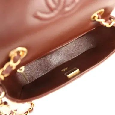 Chanel Chanel Mini Shearling Flap Bag Brown Lambskin Brushed Gold Hardware | Thumbnail 8 Chanel Chanel Mini Shearling Flap Bag Brown Lambskin Brushed Gold Hardware | Thumbnail 8