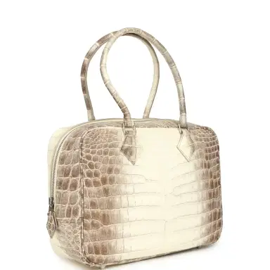 HERMÈS Pre-owned Hermes Plume 28 Himalaya Matte Niloticus Crocodile Palladium Hardware | Thumbnail 2 HERMÈS Pre-owned Hermes Plume 28 Himalaya Matte Niloticus Crocodile Palladium Hardware | Thumbnail 2