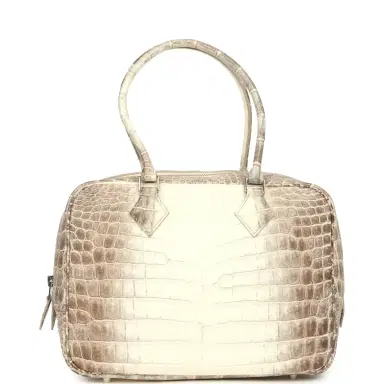HERMÈS Pre-owned Hermes Plume 28 Himalaya Matte Niloticus Crocodile Palladium Hardware | Thumbnail 1 HERMÈS Pre-owned Hermes Plume 28 Himalaya Matte Niloticus Crocodile Palladium Hardware | Thumbnail 1