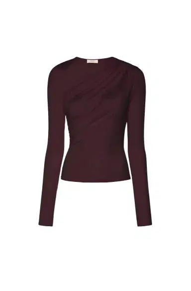 Lapointe Modal Jersey Asymmetrical Ruched Top | Thumbnail 1 Lapointe Modal Jersey Asymmetrical Ruched Top | Thumbnail 1
