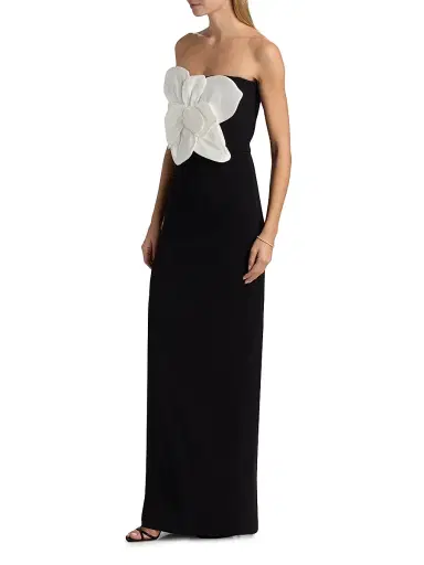 SACHIN & BABI Women's Marist Rosette Column Gown - Ivory Black - Size 14 | Thumbnail 4 SACHIN & BABI Women's Marist Rosette Column Gown - Ivory Black - Size 14 | Thumbnail 4