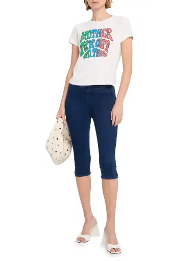 Mother Women's The Lil Goodie Graphic T-Shirt - White Pattern - Size Small | Thumbnail 2