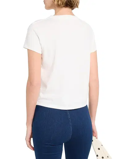 Mother Women's The Lil Goodie Graphic T-Shirt - White Pattern - Size Small | Thumbnail 4