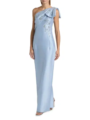 SACHIN & BABI Women's Olivia Embellished One-Shoulder Gown - Glacial Blue - Size 0 | Thumbnail 2