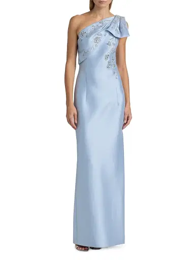 SACHIN & BABI Women's Olivia Embellished One-Shoulder Gown - Glacial Blue - Size 0 | Thumbnail 3