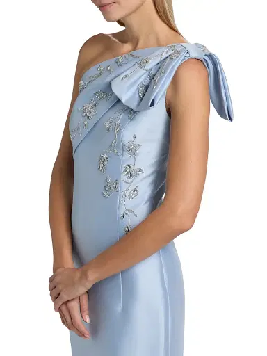 SACHIN & BABI Women's Olivia Embellished One-Shoulder Gown - Glacial Blue - Size 0 | Thumbnail 6