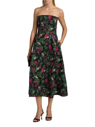 SACHIN & BABI Women's Shay Floral Cloqure Midi-Dress - Royal Gardens - Size 2 | Thumbnail 3 SACHIN & BABI Women's Shay Floral Cloqure Midi-Dress - Royal Gardens - Size 2 | Thumbnail 3