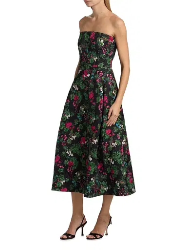 SACHIN & BABI Women's Shay Floral Cloqure Midi-Dress - Royal Gardens - Size 2 | Thumbnail 4 SACHIN & BABI Women's Shay Floral Cloqure Midi-Dress - Royal Gardens - Size 2 | Thumbnail 4
