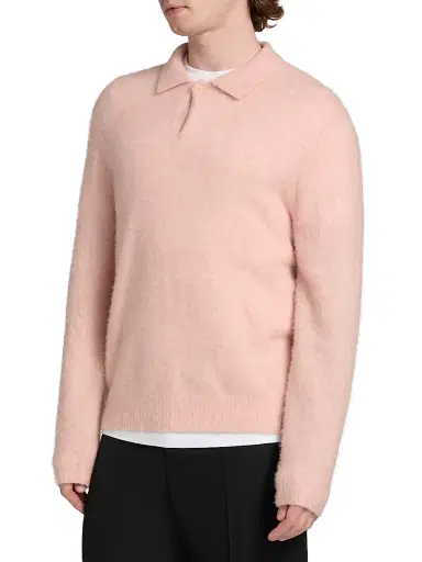 Simkhai Men's Davis Stretch Cashmere-Blend Polo Sweater | Thumbnail 4 Simkhai Men's Davis Stretch Cashmere-Blend Polo Sweater | Thumbnail 4