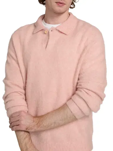 Simkhai Men's Davis Stretch Cashmere-Blend Polo Sweater | Thumbnail 6 Simkhai Men's Davis Stretch Cashmere-Blend Polo Sweater | Thumbnail 6